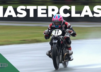 Vintage Audi ace whips ancient Beemer on slick circuit